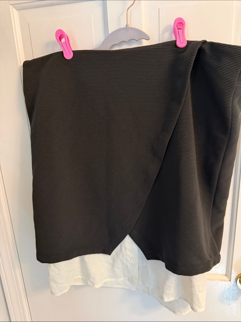 Black Layered Skirt with White Underlay - Women 22